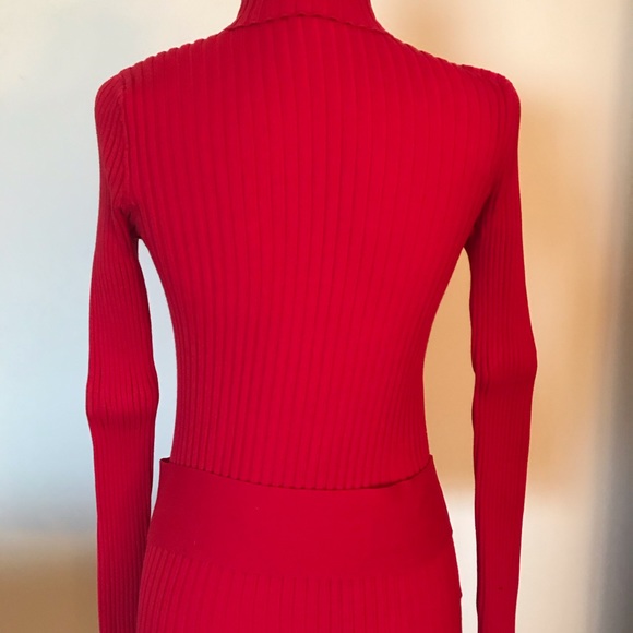 Ribbed turtleneck with attached rhinestone belt - Picture 2 of 5